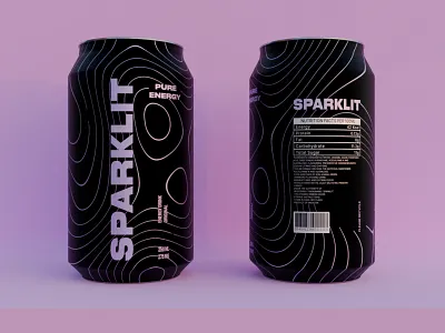 ENERGY DRINK - SPARKLIT 3d ad branding can dark design drink ecommerce energy graphic guidelines logo novaion pink product spark