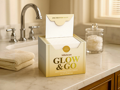 Silkleen Glow & Go – Premium Face Towels Packaging Design bag design bottle design box box packaging cartoon design designer illustration label design packaging design pouch design product label tissue packaging towel towel packging