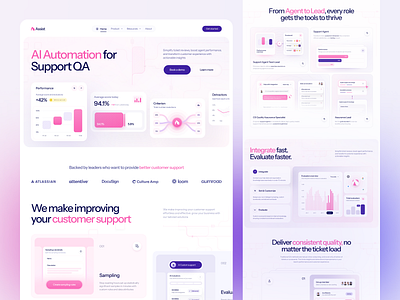Assist AI website design ai bento design landing page ui user interface web webdesign website