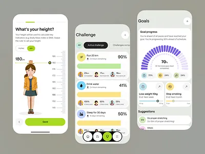 Workout & Nutrition App UI app design fitness app gym health tracker app height app ios app minimalist mobile app mobile app design nutrition app tracker ui design uix design weight wellness mobile app workout app workout tracker yoga