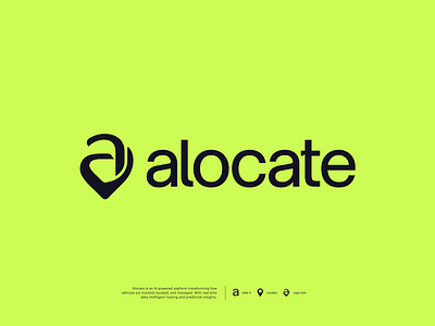Alocate (Auto+Location) auto brand brand identity branding identity location logo logo design logotype trace vehicle