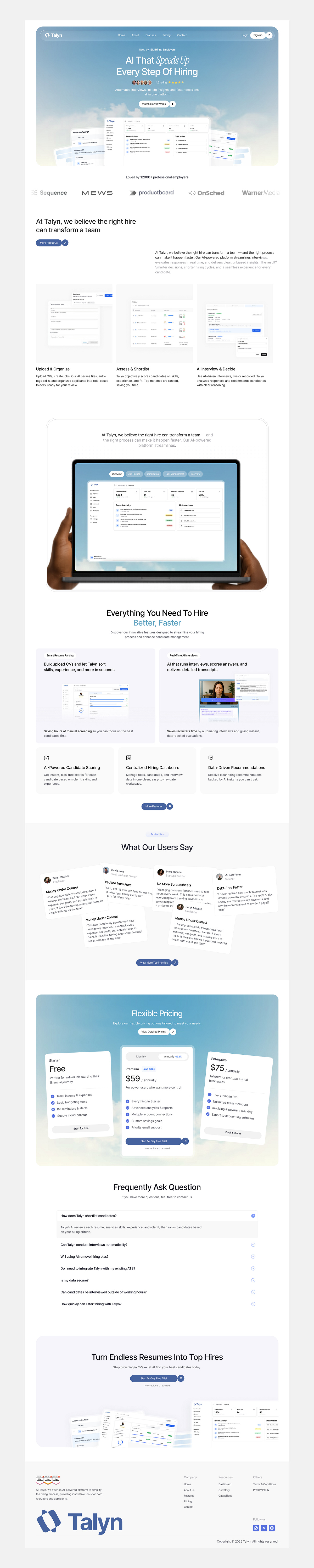 Interview AI saas Landing page Image 0