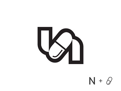 N letter with Capsule/ medicine logo abstract logo art branding capsule capsule logo design letter n logo concept logo design logo mark logos medicine minimalist logo n n logo negative space symbol