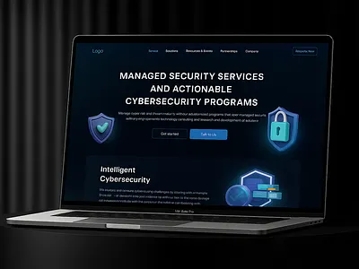 Cybersecurity Web App Landing Page – Modern Dark UI Design blockchain security cyber security cybersecurity dark ui data analytics data security landing page modern ui network security security illustration tech website ui design web3 webdesign website design