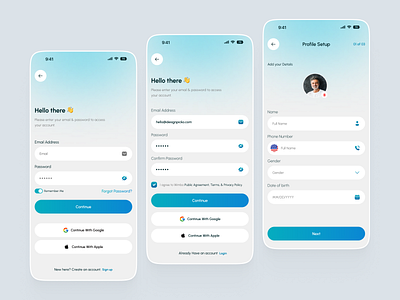 Login & Signup Page - Mobile App UI app design babycareapp forgot password login login screen loginsignup mobile mobile app mobile app design parentingapp registration sign in sign up signup signuppage ui useronboarding