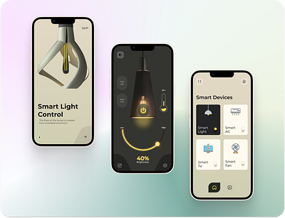 Smart House Control Mobile App graphic design ui