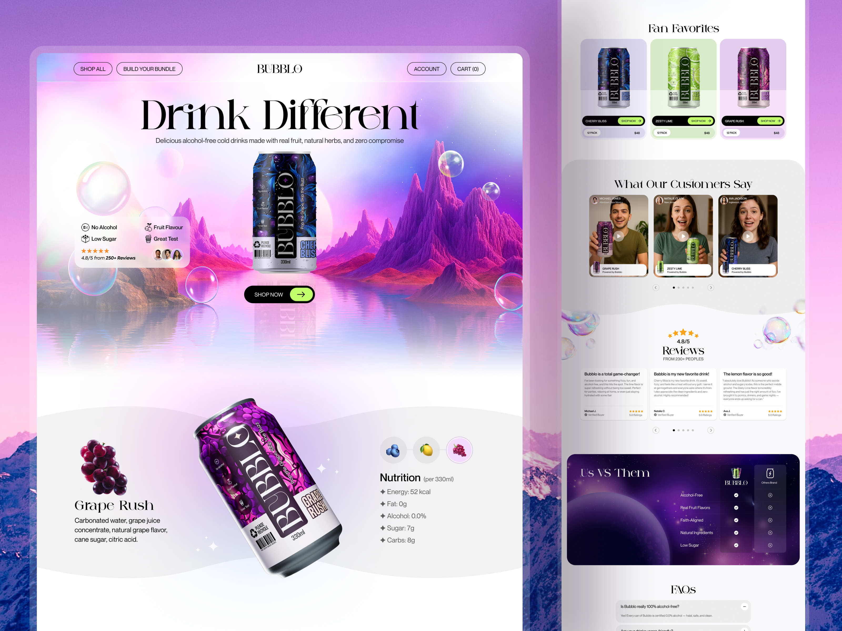 Example of Bubblo-Home page for e-commerce website design