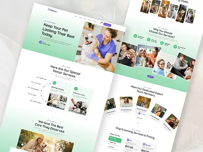 Petcor - Pet Care Landing Page ui ux veterinary