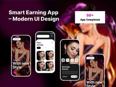Smart Earning App – Modern UI Design cleanui creative dribble earningapp mobileappdesign morderapp uidesign