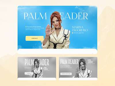 Design concepts for Landing page Palm reader Marina Zagorulko concepts design first screen palm reader ui uiux ux web design website