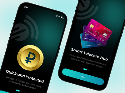 Onboarding Screens - Bill Pay,Wallet & Telecom Super App andriod app design app interaction banking app bill pay app dark mode ios mobile mobile app mobile banking mobile ui money transfer app onboarding online payment app payment app splash screen ui user experience ux wallet app