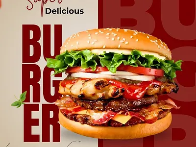 Burger Poster Design banner branding broucher graphic design poster ui