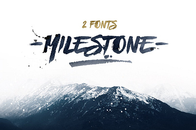 Milestone Fonts branding brush brush font fonts handmade hipster logo milestone fonts paint pattern splatters swash typography
