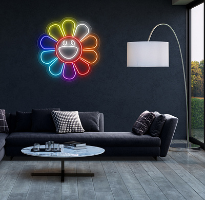 Smile Face Neon Sign in Multicolors Tubes acrylicneon customneon graphic design illustration neon neonlogo neonsigns signs