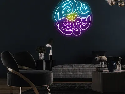 Take it easy Neon Signs acrylicneon banner customneon design illustration neon neonlogo neonsigns signs
