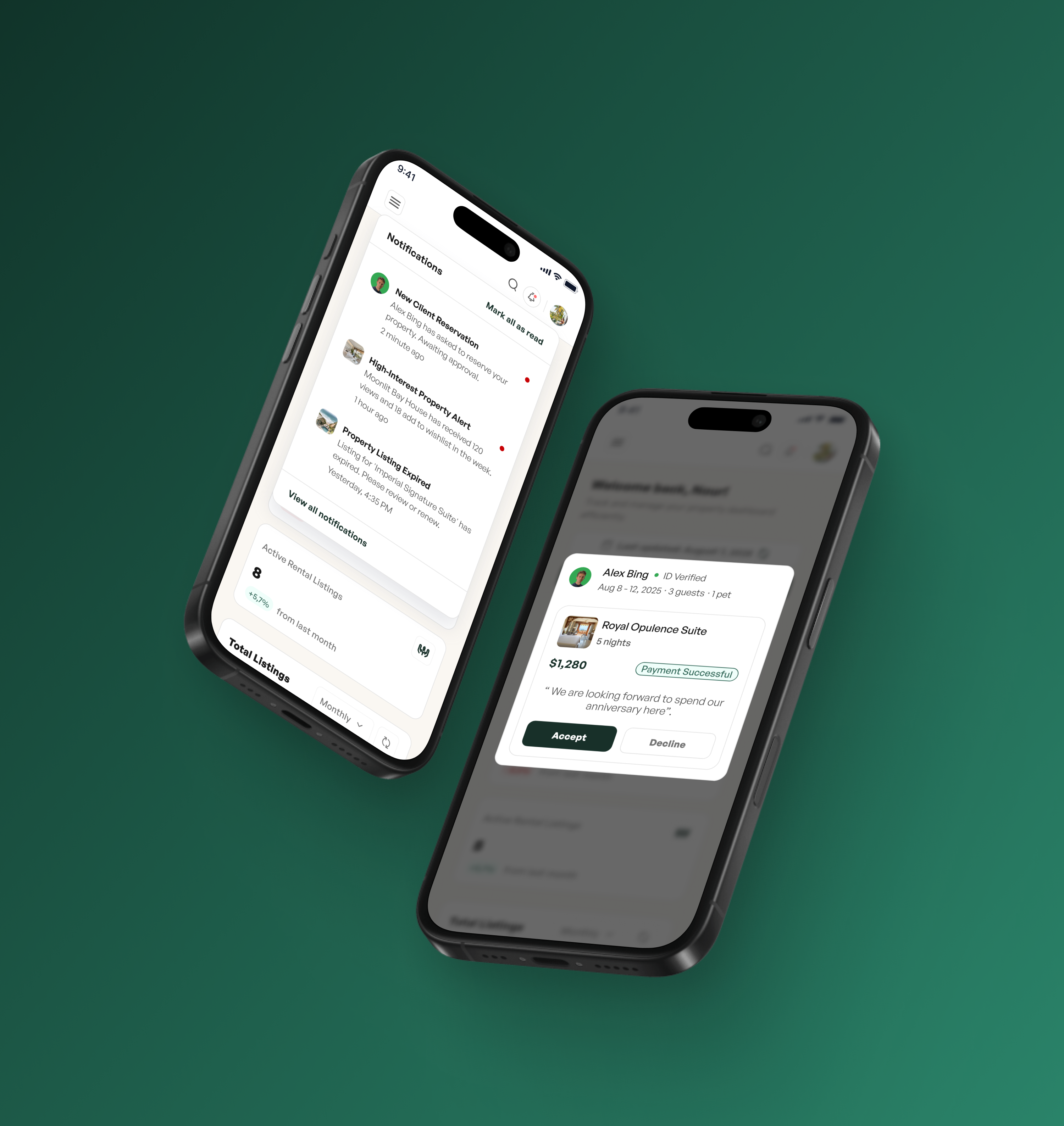 Highlighting Host Experience booking branding dashboard figma freelance green green ui host mobile app mockup notification product design request responsive ui ux