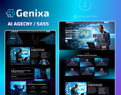 Genixa – AI Marketing Agency WordPress Elementor Template agency ai ai agency ai markting digital marketing elementor landing page landingpage sass seo ui web design webdesign wordpress