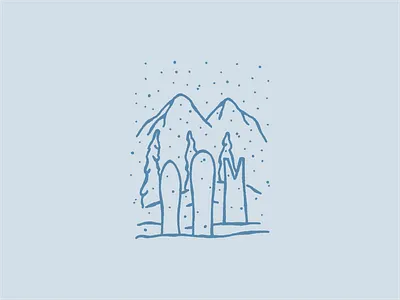 Snowboards in the Mountains illustration mountains pnw snow snowboard vector whistler