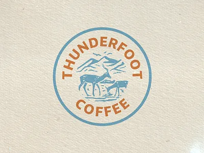 Thunderfoot Coffee Logo Design animal badge branding circle coffee coffeeshop design designer graphic graphic design hand drawn illustration logo logo brand logo design mountain simple small business vintage vintage design