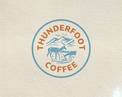 Thunderfoot Coffee Logo Design animal badge branding circle coffee coffeeshop design designer graphic graphic design hand drawn illustration logo logo brand logo design mountain simple small business vintage vintage design