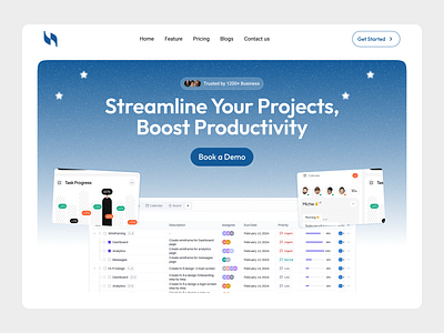 Project Management SaaS, Hero Section Concept app design branding cleanui dashboard design graphic design herosection landingpage minimal modern productdesign productivity projectmanagement saas ui ui design uidesign uiux webdesign website