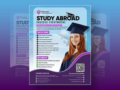 Flyer Design for Study Abroad Visa Consultancy Firm advertisement banner ads brochure brochure template business flyer corporate corporate flyer design education banner education flyer flyer flyer template instagram post leaflet poster professional flyer social media social media banner university web design