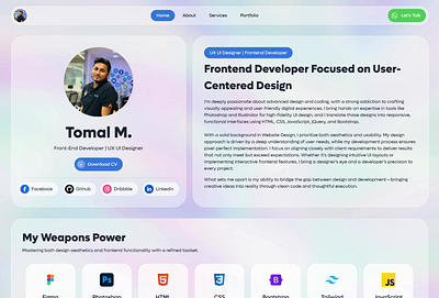 Portfolio Design angular design figma frontend graphic design landing page logo personal website portfolio react ui uiux webdevelopment website