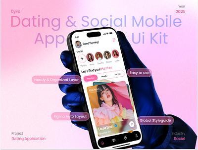 Dyvo- Dating App 2025 app home apps dailyux dating dating app dating app home dating app screen figma inspiration mobile new design popular trend ui ui8 uiux uxlife web