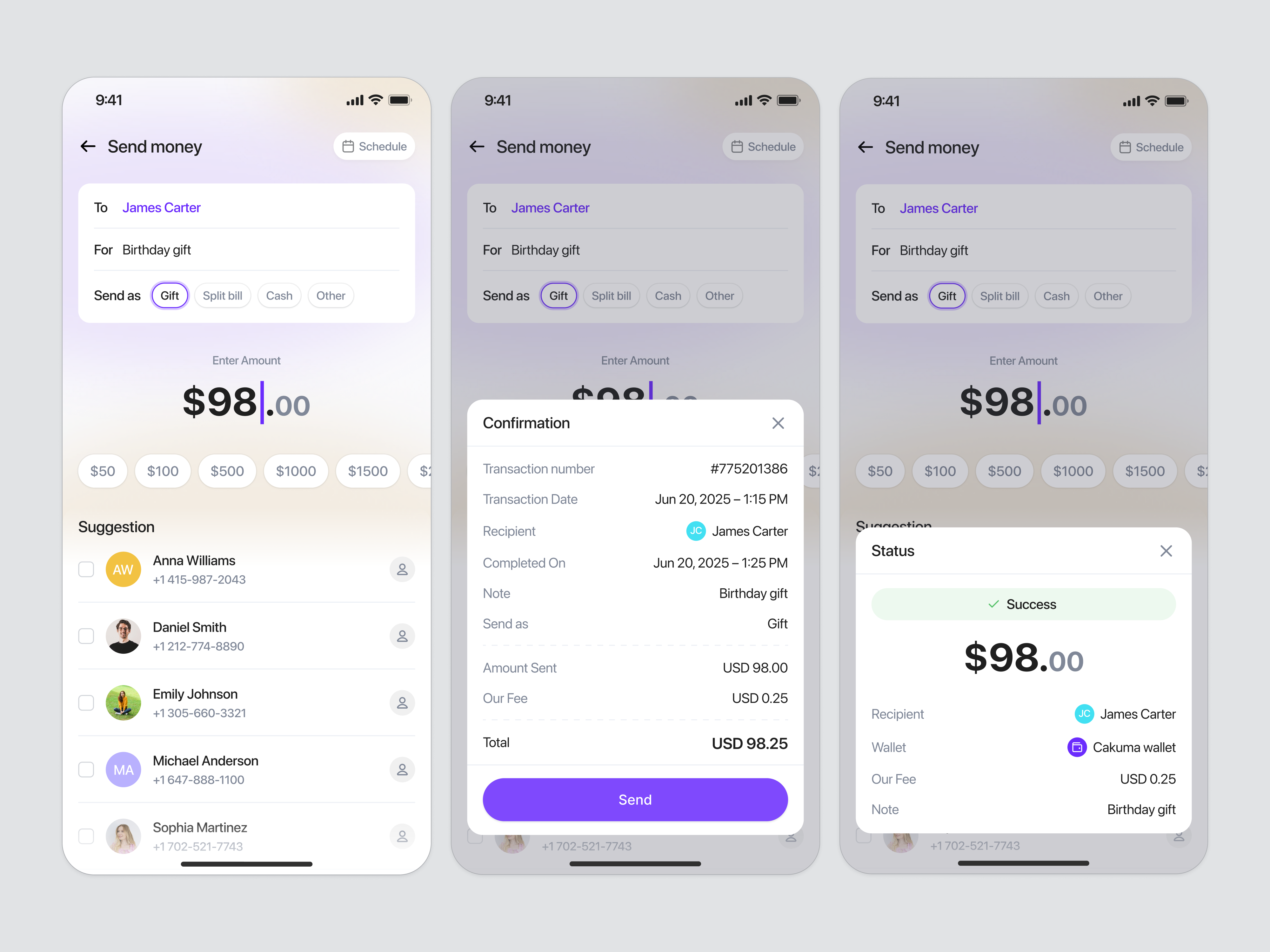Example of Banking & Fintech App: Money Transfer Flow