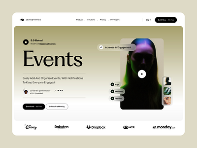 AI Website - Event Landing Page agency ai ai landing page ai product ai product design ai tool ai website event event website landing page design product product design task task manager typography ui ui ux ux web website