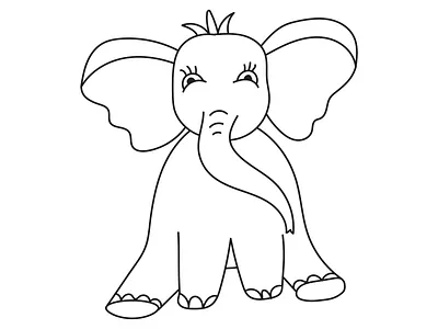 Cute elephant line art Design art art direction artwork coloring book design illustration kids books line art line drawing vector art vectorize
