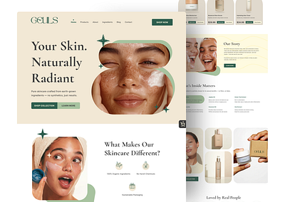 Landing page skincare beauty design cleandesign creativedesign design figma landing page minimaldesign serum skin skincaredesign ui uiux uxdesign webdesign