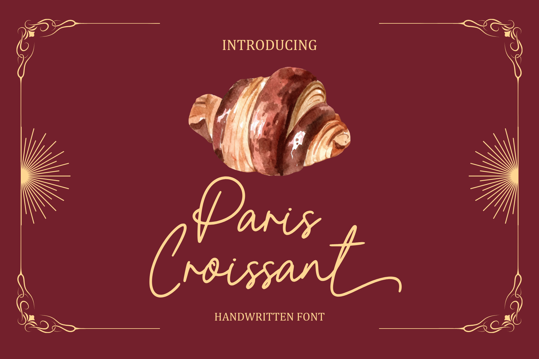 Paris Croissant branding croissant design font graphic design handwritten illustration monoline paris script
