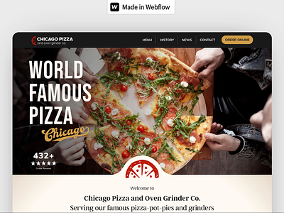 Chicago Pizza and Oven Grinder Co. Website Design webflow website design