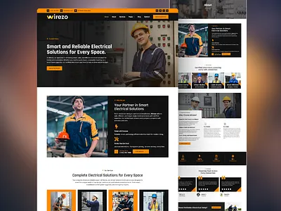 Wirezo – Electrician and Electric Services WordPress agency design electrical repair electrician electricity elementor energy landing page landingpage modern mordern repairing trend trending ui webdesign wordpress