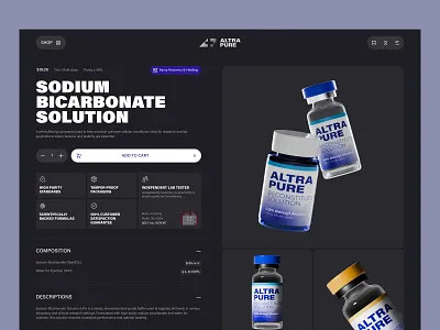 Altra Pure Product Page Design dark online store product page shop ui design ui designer uiux web design website