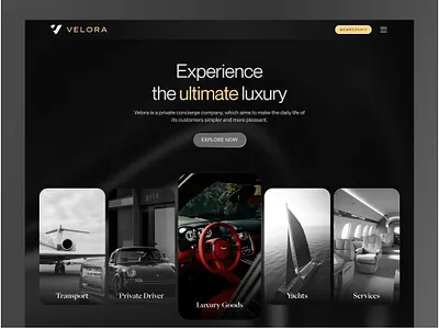 Luxury Landing Page yacht yacht hero sectiob design yacht landing page yacht ui design yacht ux design yacht web design yacht website design