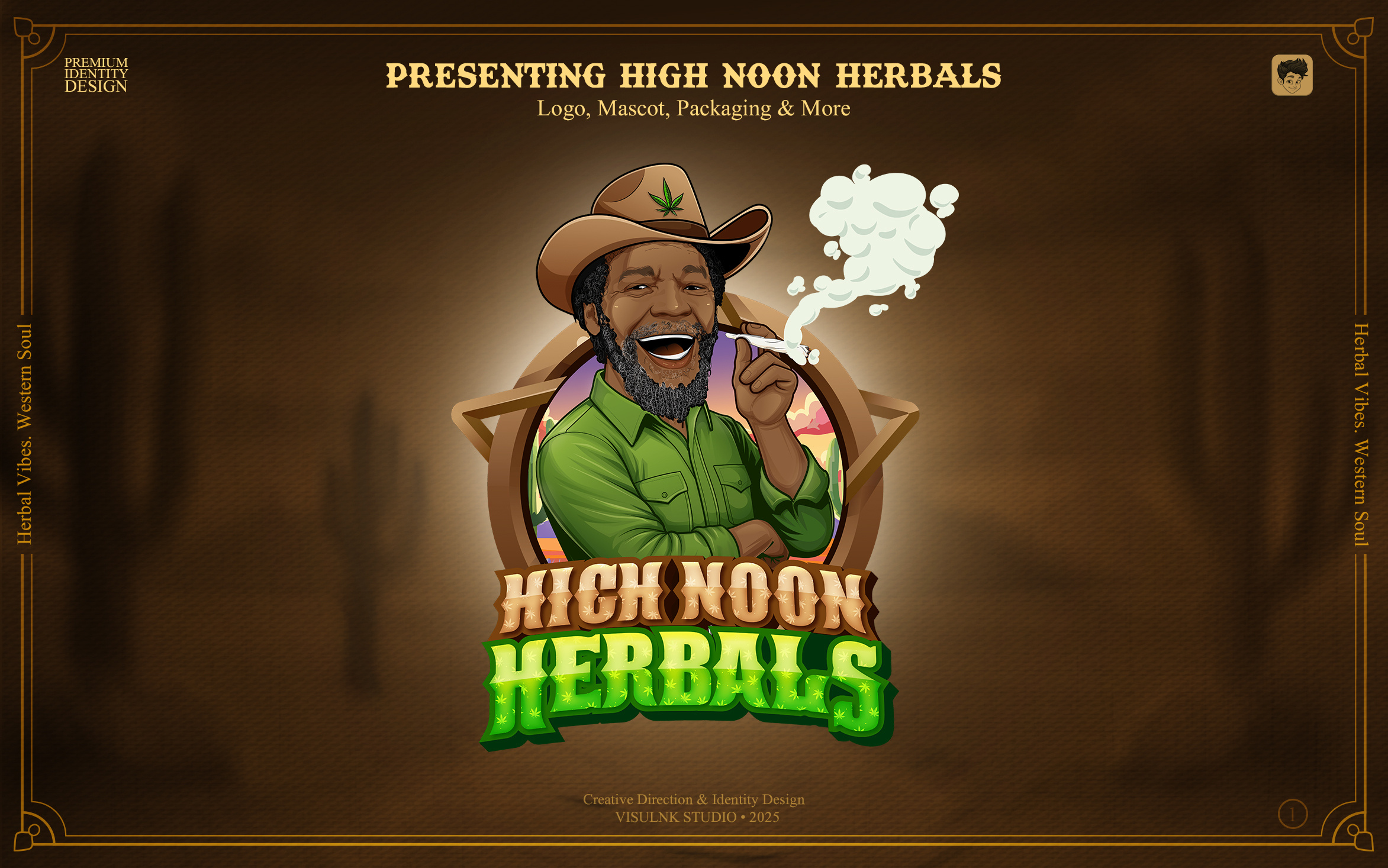 High Noon Herbals – Wild West Inspired Brand Identity branding business logo caricature logo cartoon mascot cowboy illustration custom merchandise design design eco friendly label design graphic design herbal branding herbal company branding illustration logo mascot logo outdoor lifestyle branding packaging design product mockup design rustic logo design vector vintage inspired design