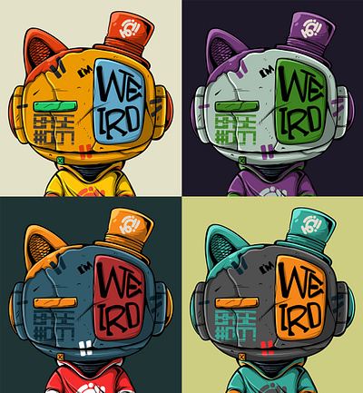 WEIRD COLOR anime art character cyberpunk design doodle dystopian game illustration manga nft vector