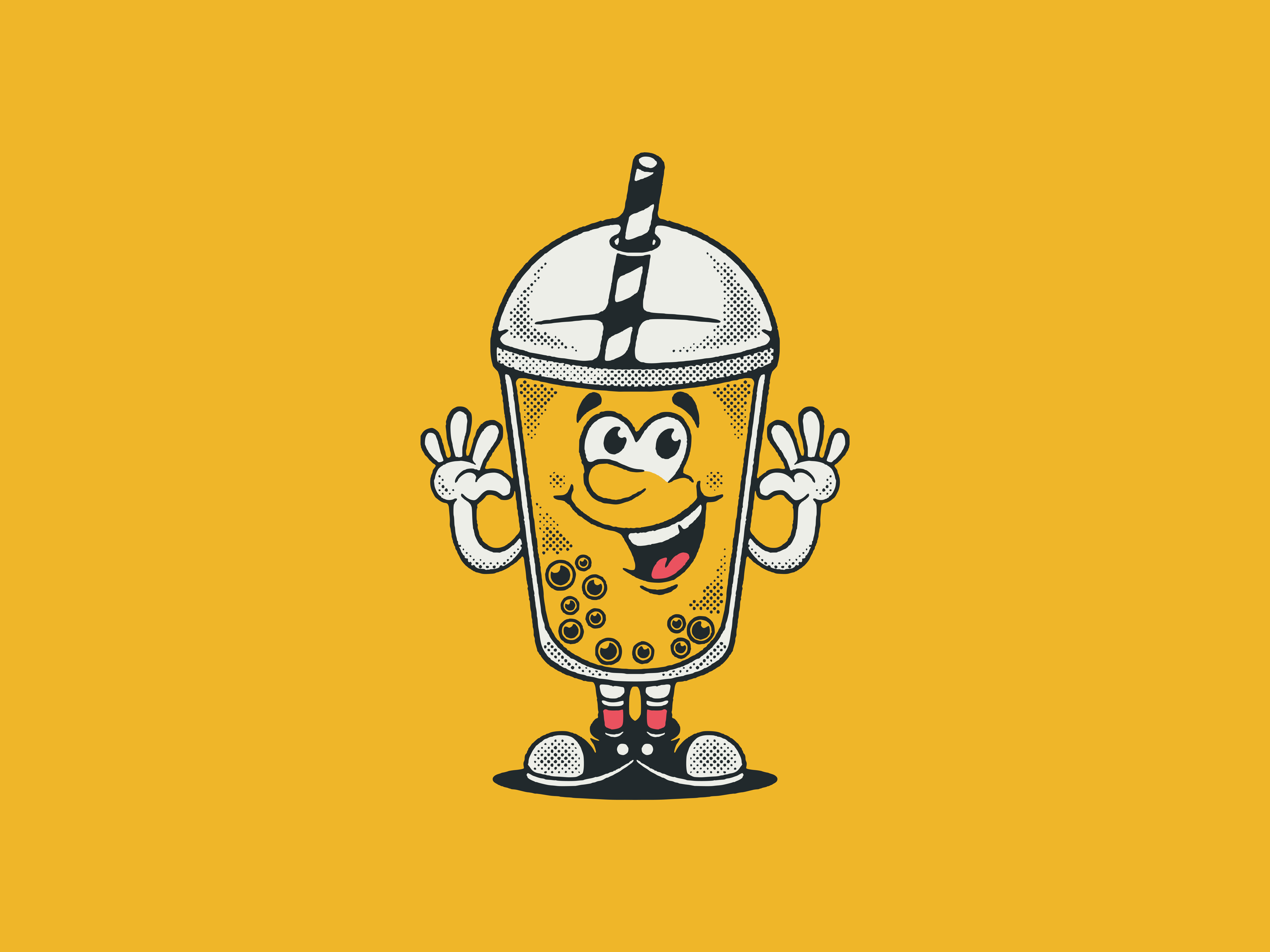 Retro Bubble Tea Mascot 30s animation boba boba vibes branding bubble tea cartoon character dribbble dribbleweeklywarmup fun graphic design happy illustration logo mascot retro vibes vintage