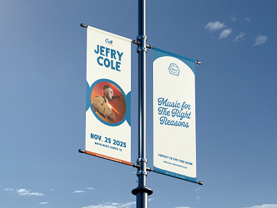 Print Banner for Artist Management Company banner brand identity branding corporate identity design flag flex graphic design live event logo poster print banner