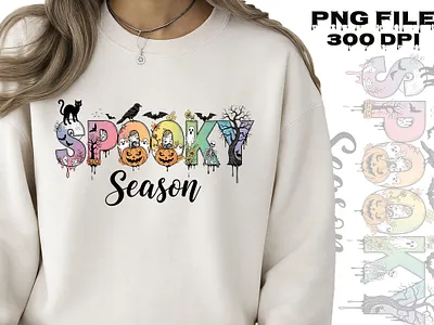 Spooky season t shirt design bird black cat clothing design fashion halloween illustration pumpkin season spooky t shirt design tshirt typography vector witch