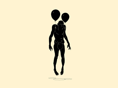 Just Hanging abstract ballons composition conceptual illustration design dual meaning figure figure illustration flying hanging illustration laconic lines minimal poster