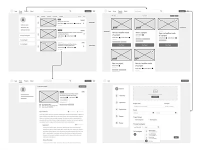 Wireframes for DataAccessPortal user experinece user flows ux wireframes