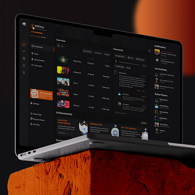 Gaming Dashboard UI dark mode game dashboard game platform gaming app minimal design modern ui ui design ux design web app ui