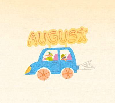 Hi~ it is August~! art artwork august calender car design drive hot hotsummer illust illustration ipad photoshop riso summer tweetyheather vacation vehicle