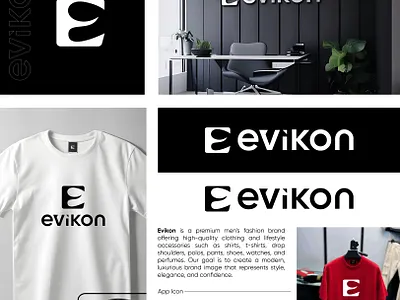 E-Letter Experimental Logo Design Project Sample for the Evikon branding clothing brand logo clothing logo design e letter logo e logo graphic design logo logo design logoinspiration logotype typhographic logo