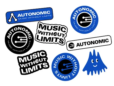 Autonomic Music Stickers badge branding design identity illustration logo logo design typography