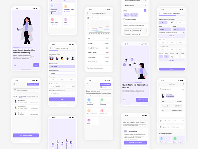 Prenatal Screening & Patient Management App app clinical dashboard health light minimal mobile obgyn patient pregnancy prental product purple record screening test tracking ui uiux