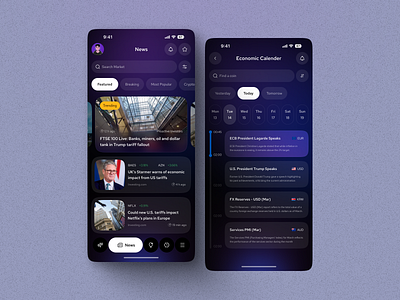 Crypto News Analysis | Economic Calendar android crypto crypto app crypto app design crypto currency crypto news crypto news app economic calendar ios mobile app news app stock investing stocks uiux